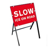 Slow Ice On Road with Stanchion Frame
