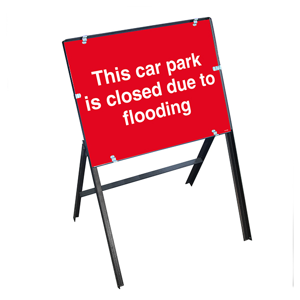 This Car Park Is Closed Due To Flooding Winter Safety Signs