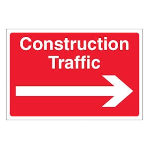 Construction Traffic Arrow Right - Large Landscape