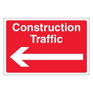 Construction Traffic Arrow Left - Large Landscape