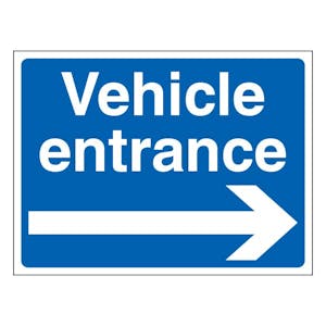 Vehicle Entrance - Landscape - Blue - Arrow Right