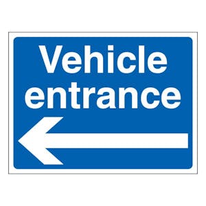Vehicle Entrance - Landscape - Blue - Arrow Left