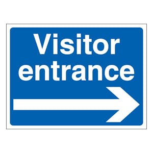 Visitor Entrance - Landscape - Blue - Arrow Right