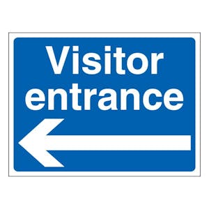 Visitor Entrance - Landscape - Blue - Arrow Left