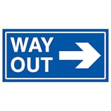 Way Out Arrow Right Blue