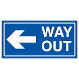 Way Out Arrow Left Blue