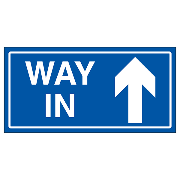 Way In Arrow Up Blue | Stairway Signs | Information Signs | Safety ...