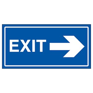Exit Arrow Right - Super-Tough Rigid Plastic