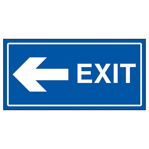 Exit Arrow Left Stairway Signs Information Signs Safety Signs 4 Less 