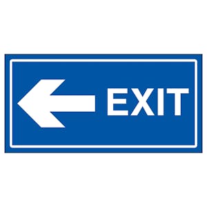 Exit Arrow Left - Super-Tough Rigid Plastic