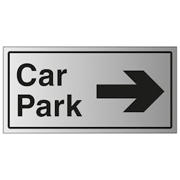 Car Park Arrow Right - Aluminium Effect