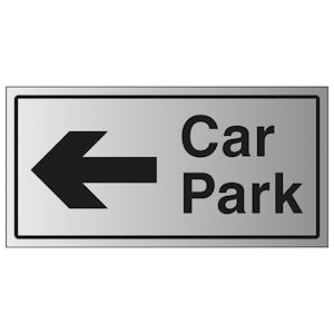 Car Park Arrow Left - Aluminium Effect