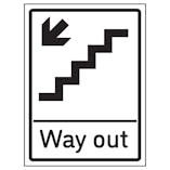 Way Out Arrow Down Stairs Left