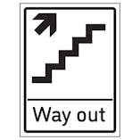 Way Out Arrow Up Stairs Right