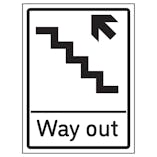 Way Out Arrow Up Stairs Left