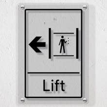 Lift Arrow Left - Acrylic Sign