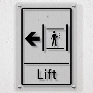 Lift Arrow Left - Acrylic Sign