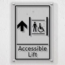 Accessible Lift Arrow Up - Acrylic Sign