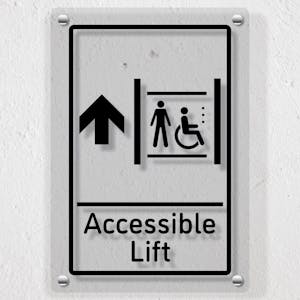 Accessible Lift Arrow Up - Acrylic Sign