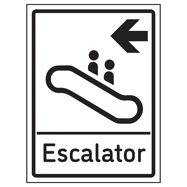 Escalator Arrow Left | Stairway Signs | Information Signs | EurekaDirect