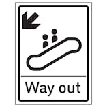 Way Out Arrow Down Left