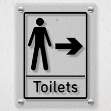Mens Toilets Arrow Right - Acrylic Sign