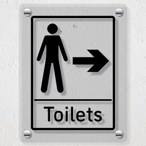 Mens Toilets Arrow Right - Acrylic Sign