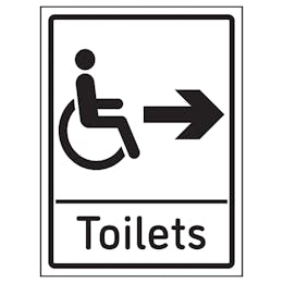 Disabled Toilets Arrow Right | Toilet/Washroom Signs | General ...