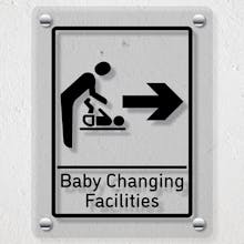 Baby Changing Facilities Arrow Right - Acrylic Sign