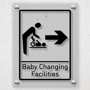 Baby Changing Facilities Arrow Right - Acrylic Sign