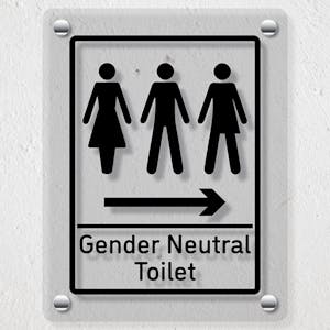 Gender Neutral Toilet Arrow Right - Acrylic Sign