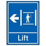 Lift Arrow Left Blue