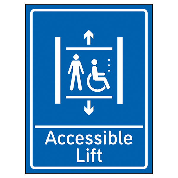 Stairs Arrow Right Blue | Lift Signs | General Information Signs ...