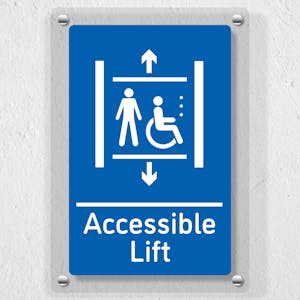 Accessible Lift Blue - Acrylic Sign