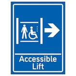Accessible Lift Arrow Right Blue