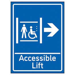 Accessible Lift Arrow Right Blue