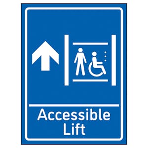 Accessible Lift Arrow Up Blue - Super-Tough Rigid Plastic