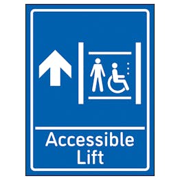 Accessible Lift Arrow Up Blue
