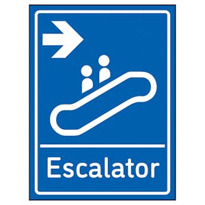 Escalator Arrow Right Blue - Super-Tough Rigid Plastic