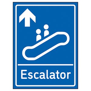 Escalator Arrow Up Blue - Super-Tough Rigid Plastic