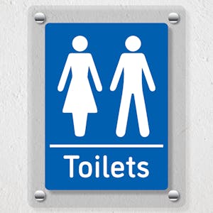 Toilets Blue - Acrylic Sign