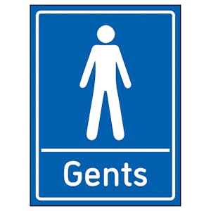 Gents Toilets Blue - Super-Tough Rigid Plastic