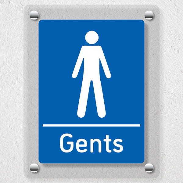 Gents Toilets Blue - Acrylic Sign | SafetySigns4Less