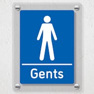 Gents Toilets Blue - Acrylic Sign