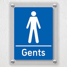 Gents Toilets Blue - Acrylic Sign