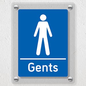 Gents Toilets Blue - Acrylic Sign