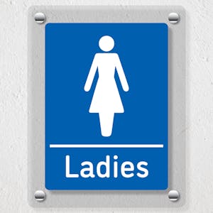 Ladies Toilets Blue - Acrylic Sign
