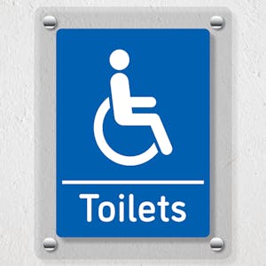 Disabled Toilets Blue - Acrylic Sign
