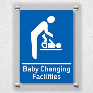 Baby Changing Facilities Blue - Acrylic Sign