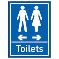 Toilets Arrows Men Left / Women Right Blue